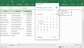 excel date picker insert dates into