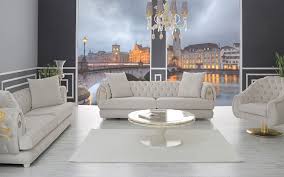 White Luxury Modern Sofa Set Sleek Living
