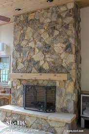 New England Fieldstone Fireplace