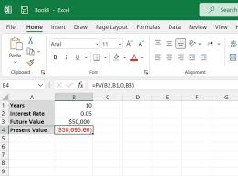 how to calculate pv in excel
