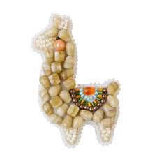 lama brooch from charivna mit beads