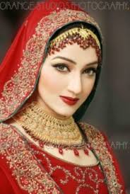 red dress bride eastern bridal makeup