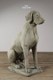 Composite Stone Seated Hunting Dog Statues