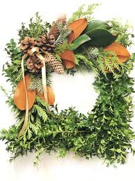 fresh boxwood decorated wreath cool