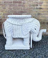 Wicker Elephant Garden Stool For