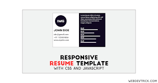 responsive resume template with html