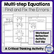 Multi Step Equations Find And Fix The
