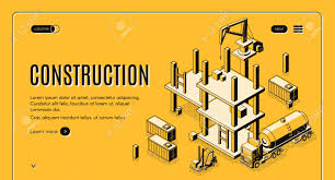 construction company isometric vector