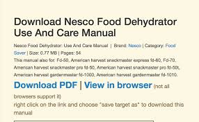 Nesco Food Dehydrator Use And