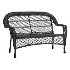 Outdoor Wicker Settee Black