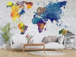 Map Wall Decal World Map Wallpaper