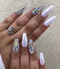 White acrylic nails with glitter beautiful nail designs aycrlic nails long nails. 50 Awesome Coffin Nails Designs You Ll Flip For In 2020