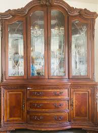 antique breakfront china cabinet hutch