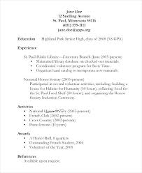 Resume For Highschool Students First Job Sample High School Student