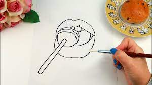 to draw a mouth with lollipops