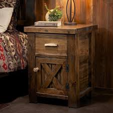 Rustic Antler Barnwood Nightstand