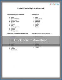 Free Printable List Of Foods High In Vitamin K Lovetoknow
