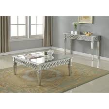 Best Master Furniture Sophie Mirrored Silver Sofa Table