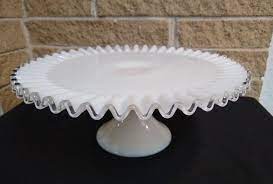 Fenton Silvercrest Milk Glass Cake