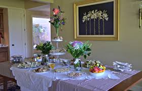 garden tea party bridal shower food table