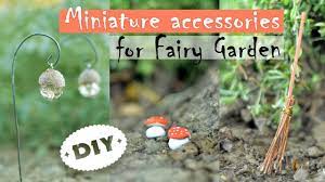 Manipulating and playing with the soil, plants, accessories, and figurines provides much needed arrange your plants and fairy garden accessories on top of the soil to see how it looks before planting. Diy Miniature Accessories For Fairy Garden Lantern Mushroom Broom Youtube