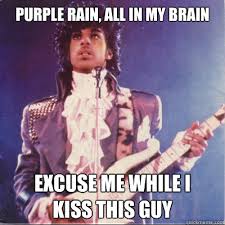 Purple Rain, all in my brain Excuse me while i kiss this guy ... via Relatably.com
