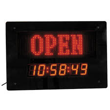 led remote controlled open closed sign