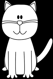 black and white cat clip art black