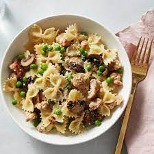 farfalle with turkey sausage peas and