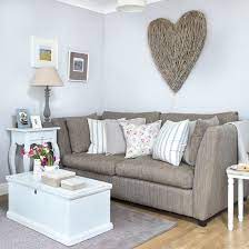 Pale Grey Living Room With Wicker Heart