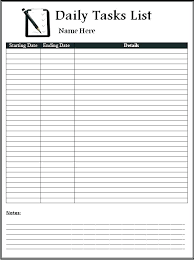Weekly Checklist Template
