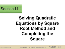 1 solving quadratic equations by square