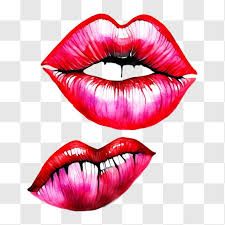 red lips on a black background png