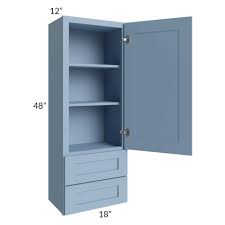 Sky Blue Shaker 18x48 Wall Cabinet With