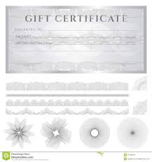 Silver Gift Certificate Voucher Template Patter Stock