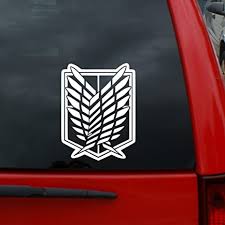 Kirito (ggo) anime car side wrap color vinyl sticker decal fit any car. Amazon Com Attack On Titan Scouting Legion Crest Decal 5 Tall Vinyl Decal Window Sticker For Cars Trucks Windows Walls Laptops And More Kitchen Dining