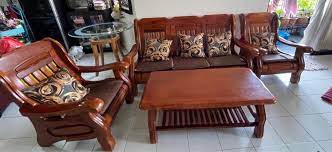 wooden sofa coffee table set