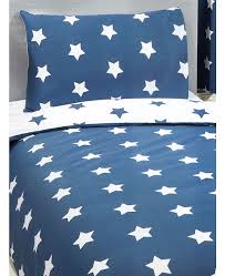 navy blue and white stars single duvet