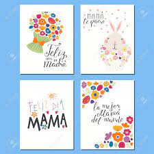 Mothers love a genuine and creative gift. Set Of Mother S Day Cards Templates With Quotes In Spanish Royalty Free Cliparts Vectors And Stock Illustration Image 100251269