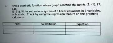 Find A Quadratic Function Whose Graph