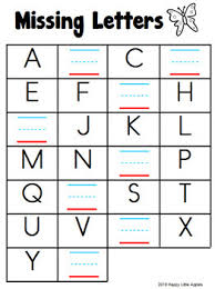 Abc Charts Write The Missing Uppercase And Lowercase Letters
