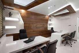 office interior with pop false ceiling