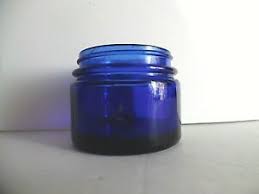 vintage noxema cobalt blue glass jar