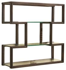 minimalist open bronze wall shelf
