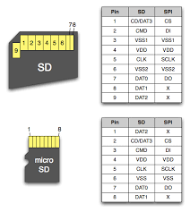 sd and micro sd card pins with