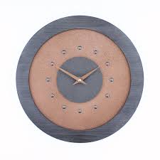 Bright Copper Coloured Wall Clock With