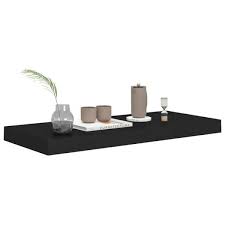 Cubilan 9 3 In X 23 6 In X 1 5 In 2 Pcs Black Mdf Floating Decorative Wall Shelves
