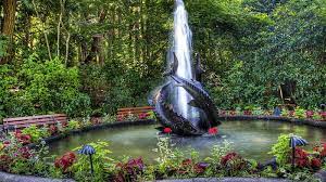 Garden With Attractive Fountain Garden