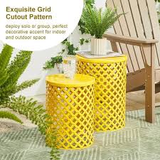Yellow Garden Stool Or Planter Stand