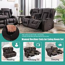 oqqoee loveseat recliner faux leather